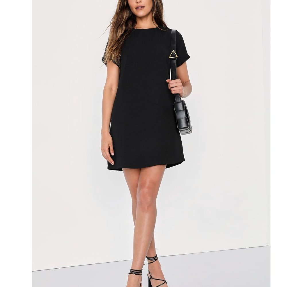 Lulus Black Shift Dress XL NWT